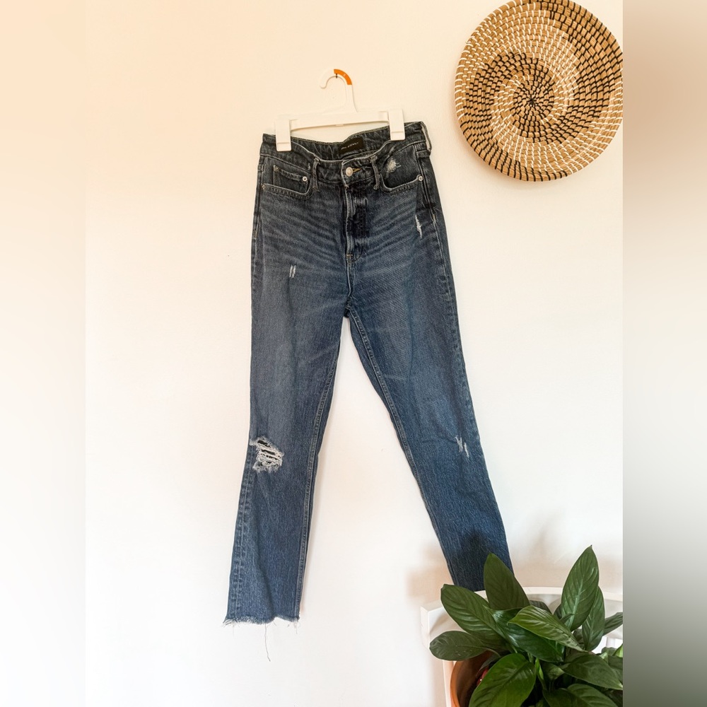 Free assembly high waisted straight leg ripped jeans